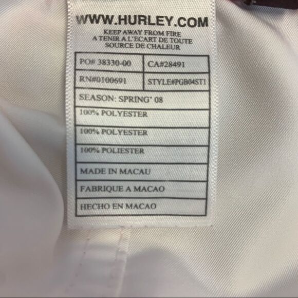 Hurley white multicoloured logo print board shorts swim beach summer Sz 9 - Picture 6 of 11